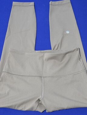 lululemon athletica Ribbed High-Waist Leggings in Taupe